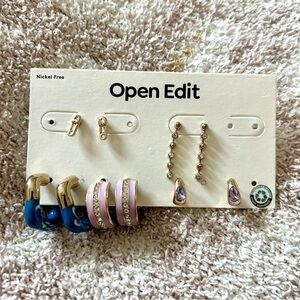 Open Edit Earring Set - Blue, Pink, Gold, Purple